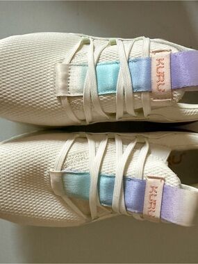 New KURU womens Cream Slip-On Sneakers with Pastel Accent
